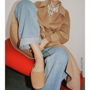 ZARA Leather Ballet Flats Shoes